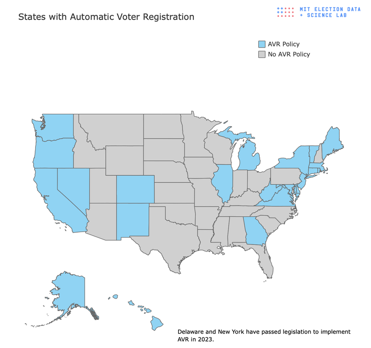 lift every vote automatic voter registration image  map of states with automatic voter registration